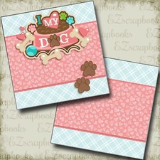 I Heart My Dog NPM - Pink - 2 Premade Scrapbook Pages - EZ Layout 4023
