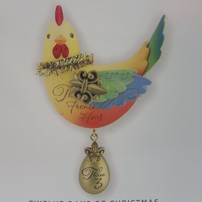 Hallmark Ornament Twelve Days of Christmas Three French Hens 2013 3rd QX9085 New