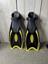 Cressi Palau Black Yellow Scuba Swim Long Fins Mens Size M/L 8.5-11   READ  