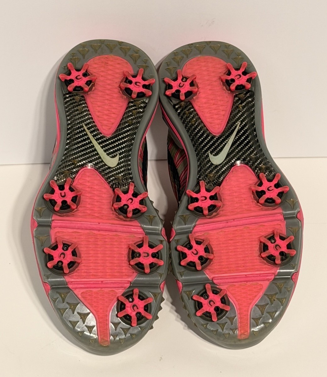 Nike Lunarlon Control 3 Spiked Golf Shoes Womens 6.5 Pink/Gray
