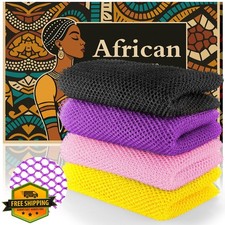African Net Sponge Set 4PC Exfoliating Bath Scrubber Multi-Color