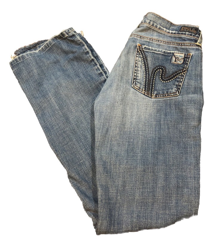 CITIZENS OF HUMANITY Blue Denim Jeans Womens 28 Boho #111 Bootcut Low-Rise Distr
