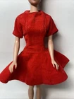 Vintage Barbie Fashion Doll Clone Libby Littlechap Red Velvet Dress