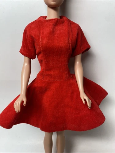 Vintage Barbie Fashion Doll Clone Libby Littlechap Red Velvet Dress