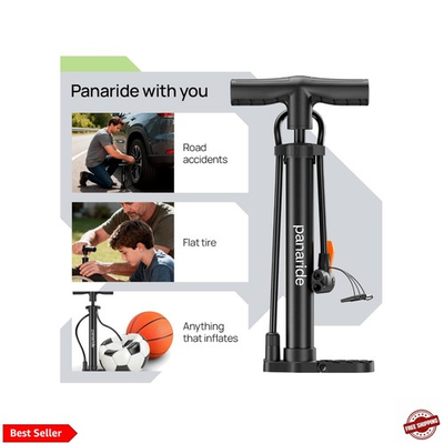 #ad #ad Bike Pump Floor Advanced Bike Tire Inflator Bicycle Hand Air Pump with Dual... $15.99