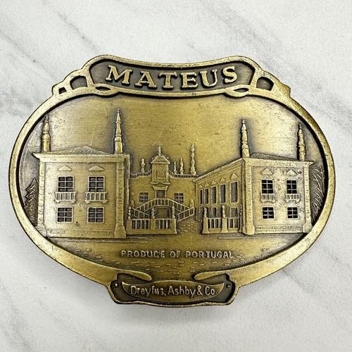 Vintage Mateus Dreyfus Ashby & Co Portugal Wine Brass Belt Buckle