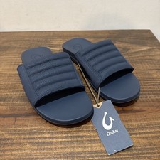 BRAND NEW MENS OLUKAI MAHA OLU MOONLIT OCEAN BLUE SLIDE SANDALS SIZE 9