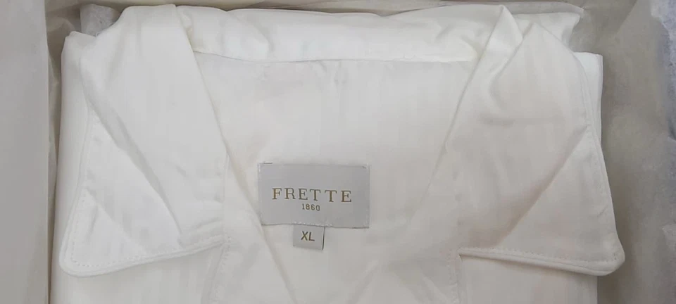 Pijama Frette Rigato Ara para hombre en blanco talla XL 100 % algodón Foto 4 de 4