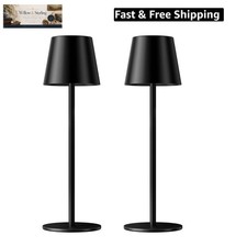 Cordless Table Lamp Rechargeable Black - KK 2 Pack 5000mAH Battery Operated L...