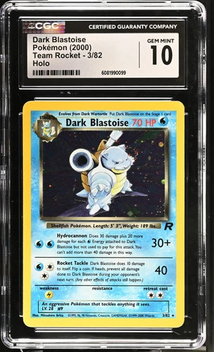 2000 Pokemon Team Rocket Dark Blastoise Holo CGC 10 #3/82