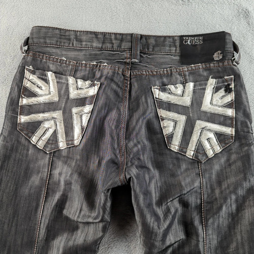 Vintage Guess Premium Jeans Mens 33 Black Deviator Made USA 90s Grunge RARE Y2K - Bild 14 von 15