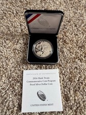 2016 Mark Twain One Commemorative Coin Uncirculated Silver Coin With Box & COA