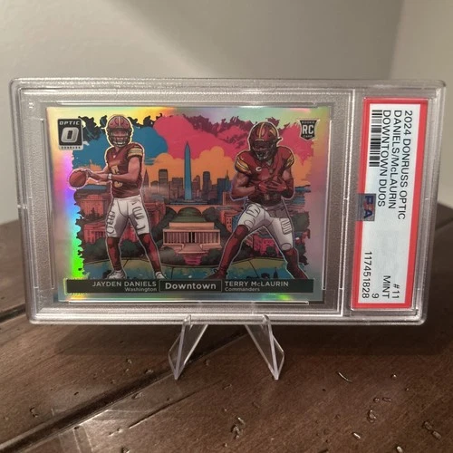 2024 Donruss Optic Jayden Daniels/Terry McLaurin Downtown Duos Commanders PSA 9