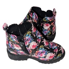 Little Girls Blowfish Malibu Rainy Day Black Starbella Floral Zip Ankle Boots 5