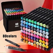 80 Colors Dual Tip Art Markers Set Alcohol Based Sketch Pens for Kids Adults