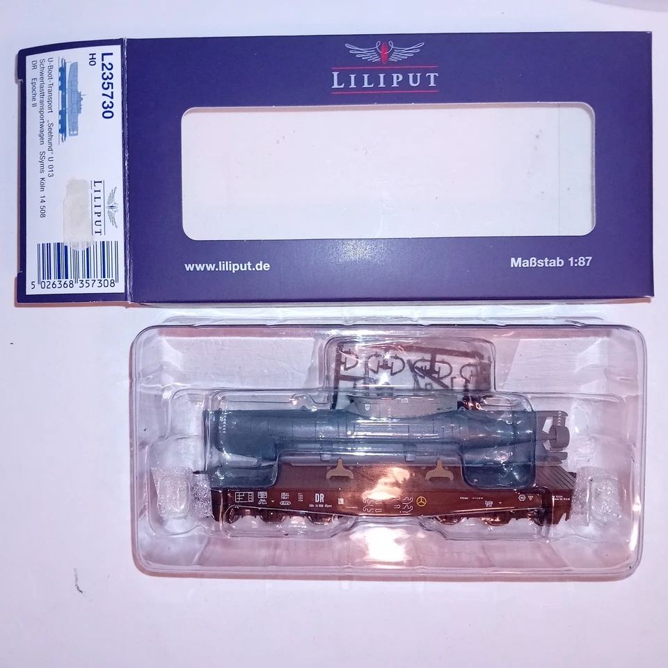 Liliput H0 U-Boot Transport "Seehund U  013" Modell Nr. L235730 in OVP - Bild 3 von 3