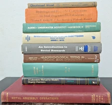 9 Book Lot Vintage Hardcover Textbook Non Fiction Textbooks Shelf Decor Prop Set