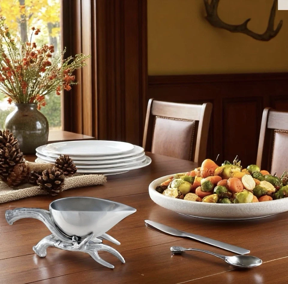 Arthur Court Antler Gravy Boat 10-3526 nuevo en caja Foto 3 de 4