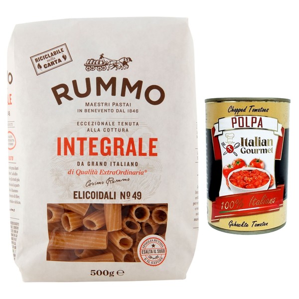 5X Rummo Pasta Integrale Elicoidali N.49 Vollkornnudeln 500G+Polpa 400G-image