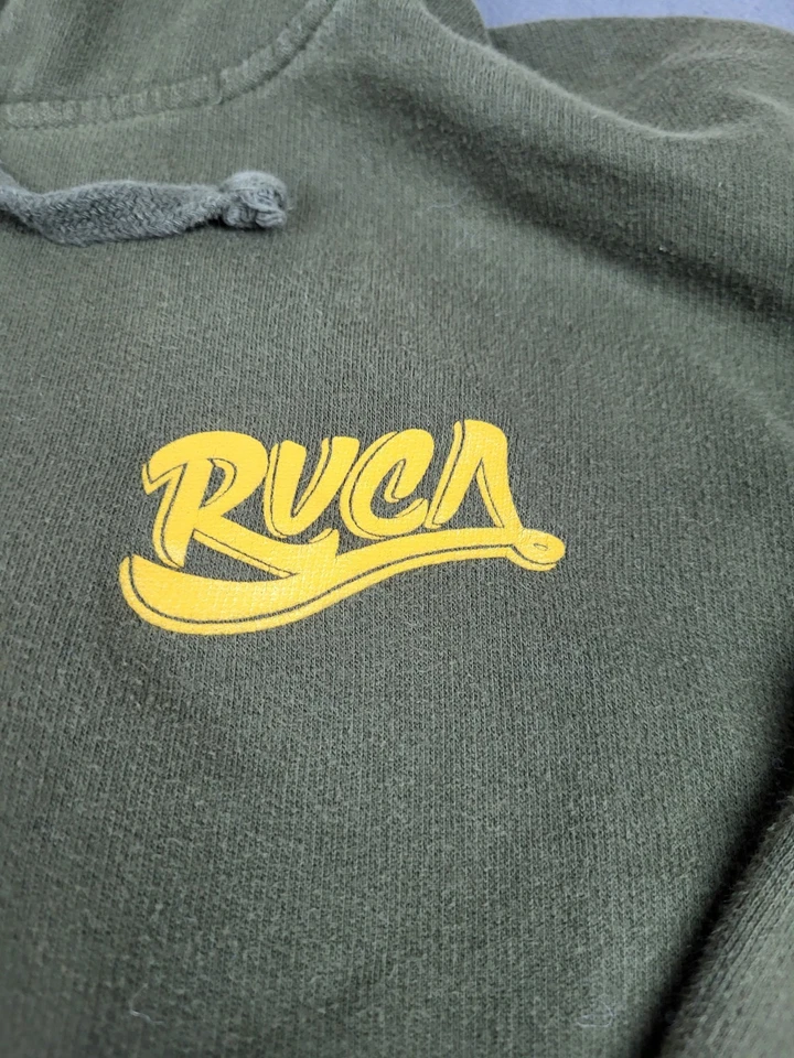 RVCA Hoodie Men Large Green Sweatshirt Drawstring Midweight Outdoor Warm MMA - Image 2 of 4