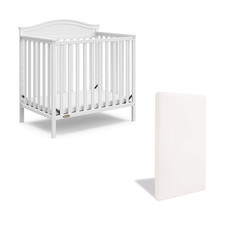 Stella 4-In-1 Convertible Mini Crib with Bonus Mattress White   Includes Bonus