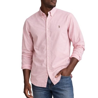 *NWT- POLO RALPH LAUREN Mens Classic Oxford Button Down Long Sleeve Shirt - PINK