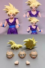 New AH Custom 1/12 Scale Kid shf Gohan Super Saiyan Yellow Hair Head Sculpt kit