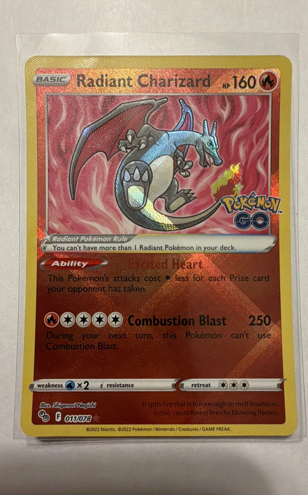 Radiant Charizard 011/078 Pokémon GO Holo