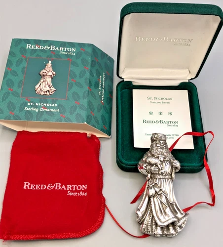 Reed & Barton Sterling Silver 2005 "St. Nicholas" Santa Ornament, with box