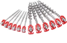 12 Pcs Aluminum Ground Anchors, Non-Rust Cast Tent Stakes Heavy Duty Metal Tent