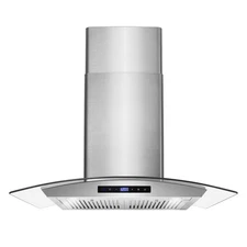 COSMO 668WRCS75 Wall Mount Range Hood with Ducted Exhaust Vent, 3 Speed Fan,