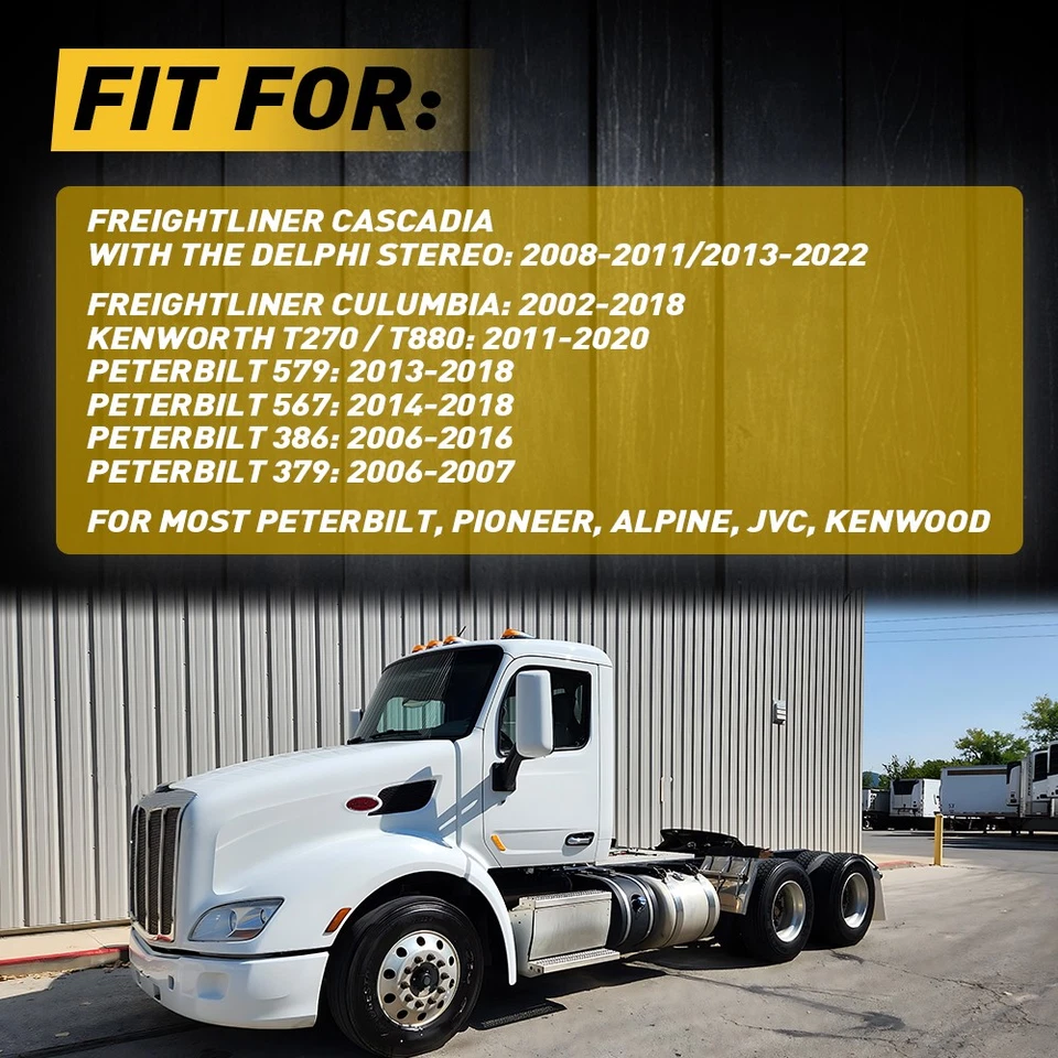 Para Peterbilt Freightliner Semirremolque Par 16 Pin Radio ISO Arnés de Cable Adaptador Foto 3 de 4