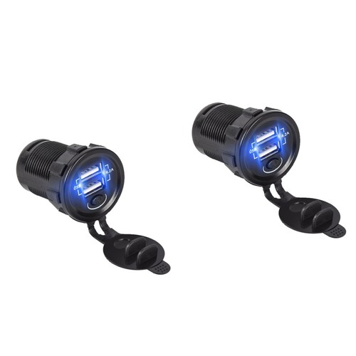 2pcs Dual USB Car Charger Dual USB Outlet Fast Charger Phone Charger with - Photo 2 sur 12