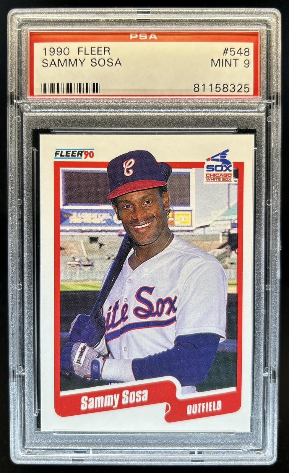 1990 Fleer Sammy Sosa Rookie RC #548 White Sox PSA 9