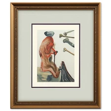 Salvador Dali- Original Color Woodcut on B.F.K. Rives Paper "Inferno 18"