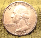 1962-D Washington Quarter 90% Silver 25 cent - actual coin shown FREE SHIP