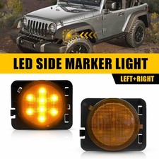 Pair Amber Lens LED Fender Side Marker Light For 2010-2017 Jeep JKU 55078144AA