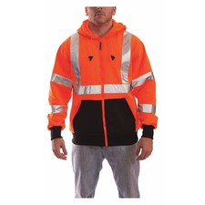 Tingley Hi-Vis Hooded Sweatshirt, 3, R, Polyester, Orange, 2XL S78129 Tingley