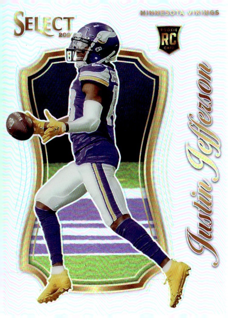JUSTIN JEFFERSON 2020 SELECT CERTIFIED SILVER ROOKIE VIKINGS LSU TIGERS QQ