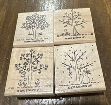 Stampin  Up A Tree for All Seasons Wood Mount Stamp Set Retired 2000