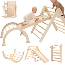 Extra  Large Montessori Wooden Climbing Triangle Set  Foldable Toddler Gym Tria...