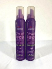 2X NEW Aussie Scrunch Mousse & Leave-In Conditioner 24 Hr Curl Lock 6.8 Oz