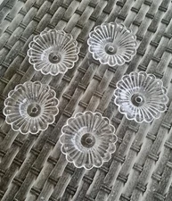LOVELY flower shaped Vintage  GLASS BOBECHE  chandelier spare dishes 4 hole SALE