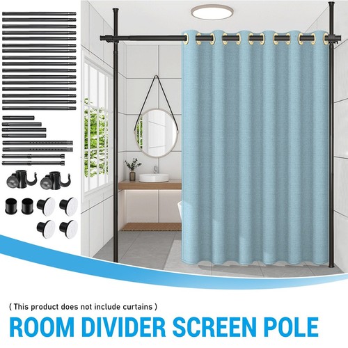 Large Room Divider Panel Privacy Partition Divider Screen Rod 1.2-3m Adjustable - Picture 13 of 19