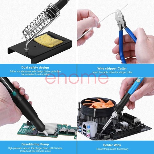 Soldering Iron Kit Welding Solder Station Wire Desoldering Pump Multimeter 60W - Picture 14 of 15