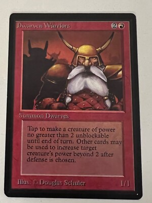 Magic the Gathering MTG Beta Dwarven Warriors NM-  (Beta Bob)