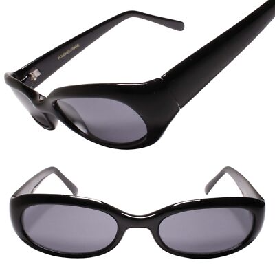 Timeless Style Genuine Vintage Rounded Oval Lens Black
