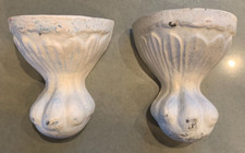 2 Vintage ŻELIWNA KULA + PAZUR Stopki do wanny Kąpiel Ratownictwo Metal architektoniczny