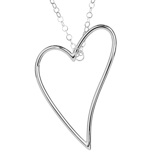 Jude Jewelers Collana con ciondolo a forma di cuore, in acciaio