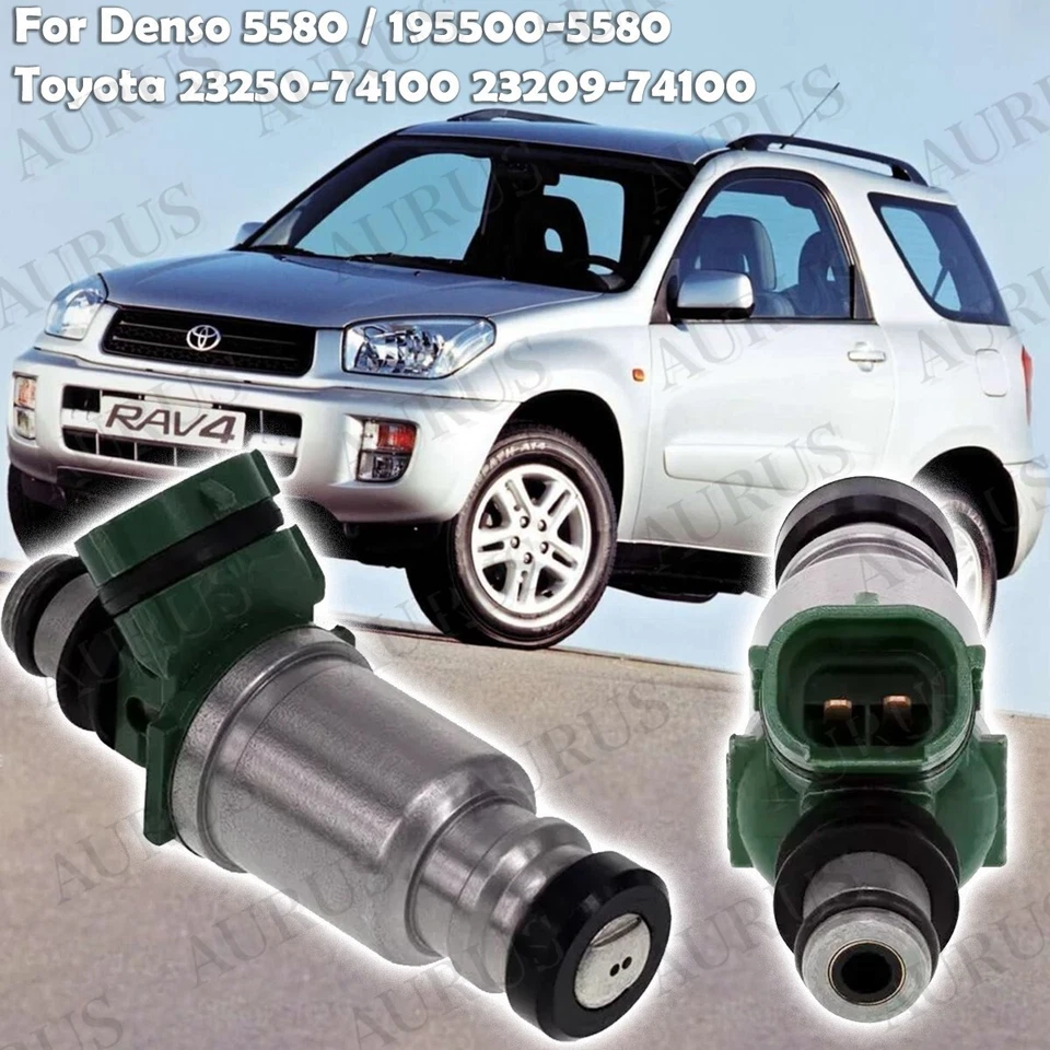 4 inyectores de combustible OEM DENSO para 1996 1997 1998 1999 Toyota Celica 2,2 L 2325074100 Foto 4 de 4